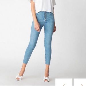 NWT J BRAND Lillie High-Rise Crop Skinny in Cloudy eco wash button up
